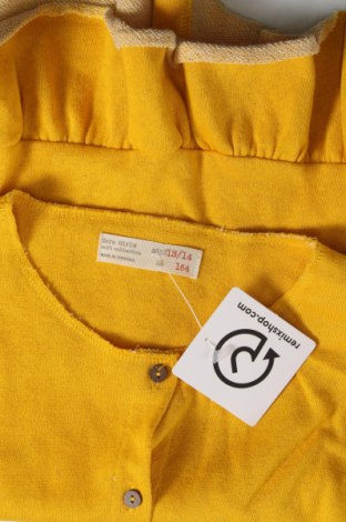 Kinder Strickjacke Zara, Größe 13-14y/ 164-168 cm, Farbe Gelb, Preis 1,56 €