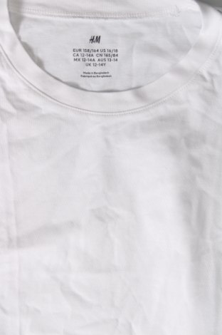 Kinder T-Shirt H&M, Größe 12-13y/ 158-164 cm, Farbe Weiß, Preis 6,00 €