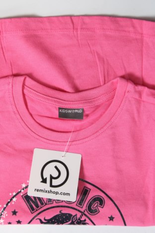 Dziecięcy T-shirt Kids World, Rozmiar 3-4y/ 104-110 cm, Kolor Różowy, Cena 42,65 zł