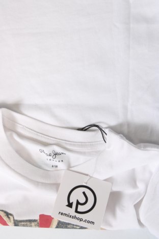 Kinder T-Shirt Pepe Jeans, Größe 7-8y/ 128-134 cm, Farbe Weiß, Preis € 21,82