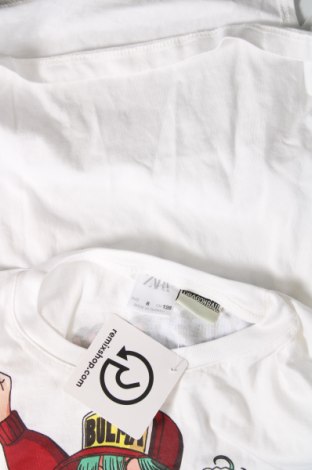 Kinder T-Shirt Zara, Größe 7-8y/ 128-134 cm, Farbe Weiß, Preis € 3,68