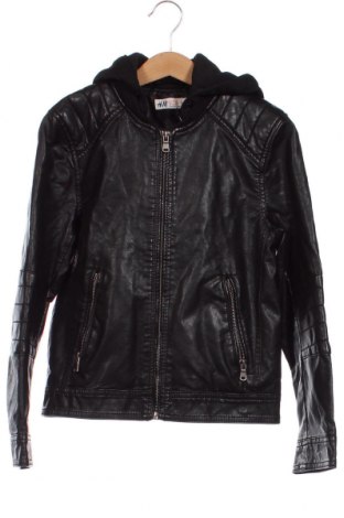 Dětská kožená bunda  H&M, Velikost 8-9y/ 134-140 cm, Barva Černá, Cena  635,00 Kč