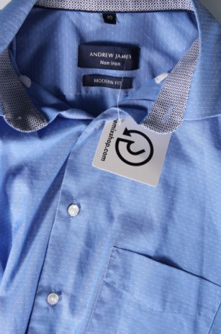 Ανδρικό πουκάμισο Andrew James, Μέγεθος M, Χρώμα Μπλέ, Τιμή 13,75 €