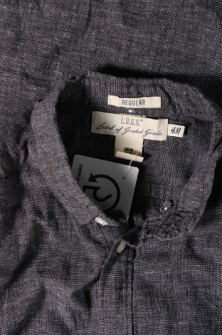 Мъжка риза H&M L.O.G.G., Размер M, Цвят Сив, Цена 29,00 лв.