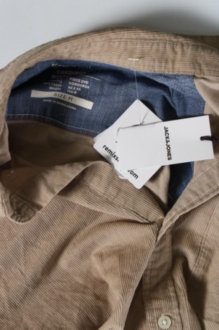 Ανδρικό πουκάμισο Jack & Jones, Μέγεθος M, Χρώμα  Μπέζ, Τιμή 13,49 €