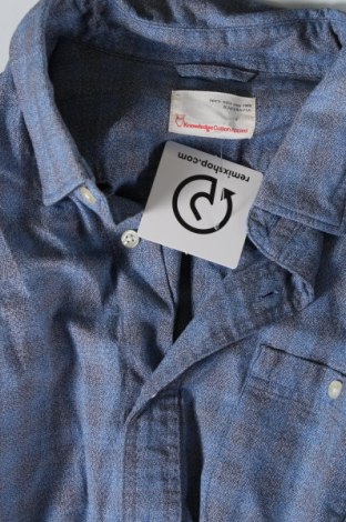 Мъжка риза Knowledge Cotton Apparel, Размер L, Цвят Син, Цена 50,05 лв.