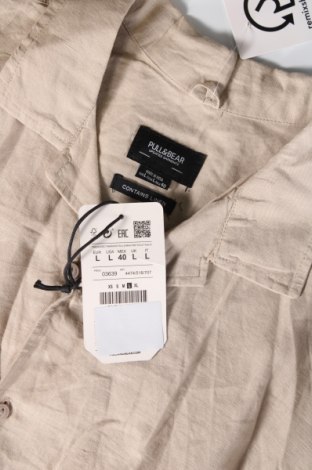 Ανδρικό πουκάμισο Pull&Bear, Μέγεθος L, Χρώμα Εκρού, Τιμή 23,71 €