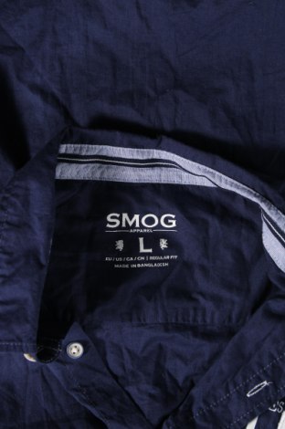 Ανδρικό πουκάμισο Smog, Μέγεθος L, Χρώμα Μπλέ, Τιμή 15,36 €