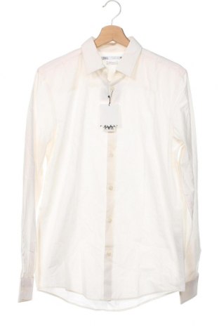 Мъжка риза Zara, Размер S, Цвят Екрю, Цена 34,65 лв.