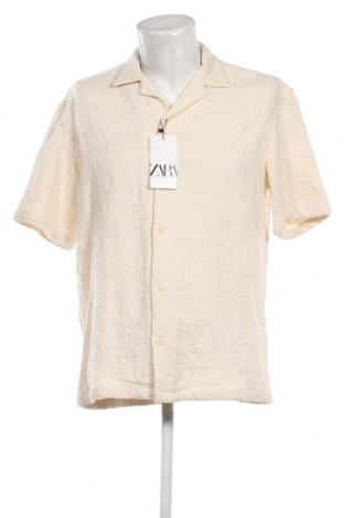 Ανδρικό πουκάμισο Zara, Μέγεθος L, Χρώμα Εκρού, Τιμή 15,84 €