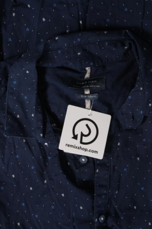 Мъжка риза Zara, Размер M, Цвят Син, Цена 16,31 лв.