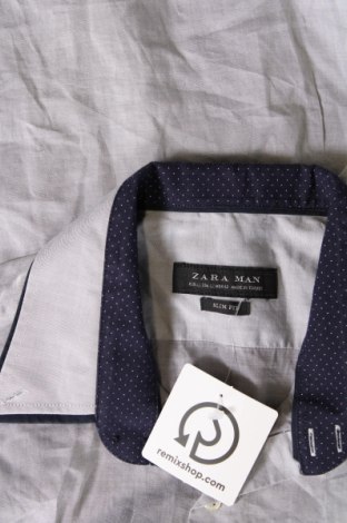 Мъжка риза Zara Man, Размер L, Цвят Сив, Цена 18,36 лв.
