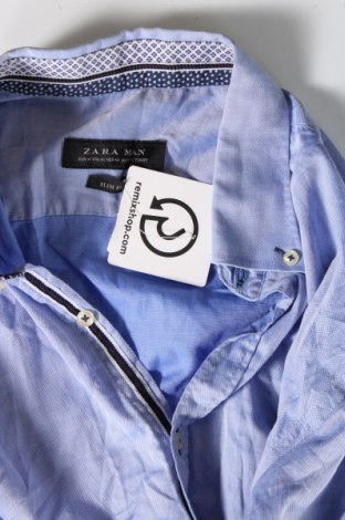 Ανδρικό πουκάμισο Zara Man, Μέγεθος M, Χρώμα Μπλέ, Τιμή 21,03 €
