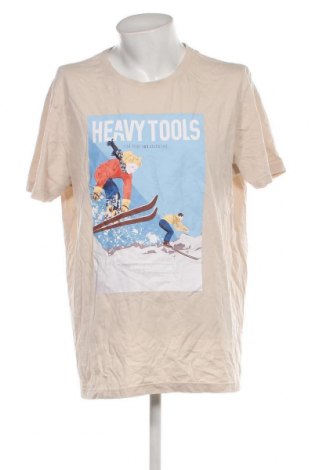 Ανδρικό t-shirt Heavy Tools, Μέγεθος 3XL, Χρώμα  Μπέζ, Τιμή 6,44 €