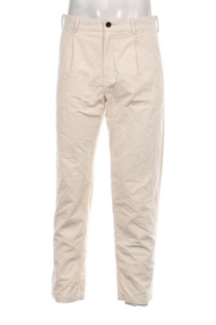 Pantaloni raiați de bărbați H&M, Mărime M, Culoare Ecru, Preț 95,39 Lei