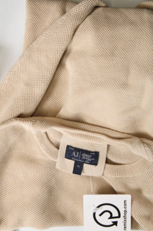 Мъжки пуловер Armani Jeans, Размер XL, Цвят Бежов, Цена 128,78 лв.