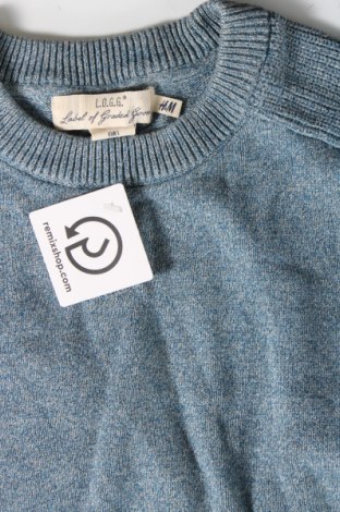 Мъжки пуловер H&M L.O.G.G., Размер L, Цвят Син, Цена 15,66 лв.