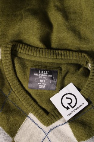 Мъжки пуловер H&M L.O.G.G., Размер L, Цвят Зелен, Цена 13,05 лв.