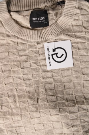 Ανδρικό πουλόβερ Only & Sons, Μέγεθος L, Χρώμα  Μπέζ, Τιμή 8,97 €