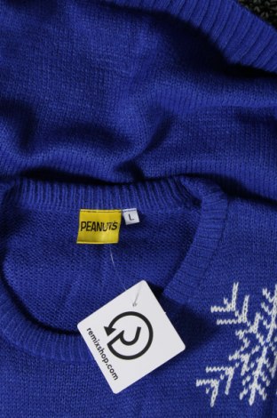 Мъжки пуловер Peanuts, Размер L, Цвят Син, Цена 14,50 лв.
