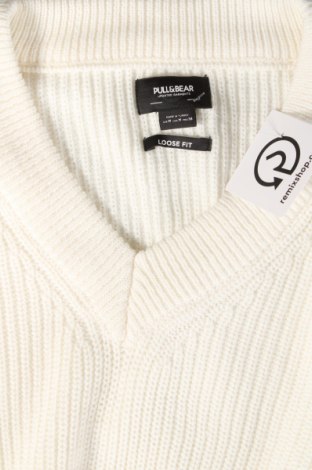 Мъжки пуловер Pull&Bear, Размер M, Цвят Екрю, Цена 17,48 лв.