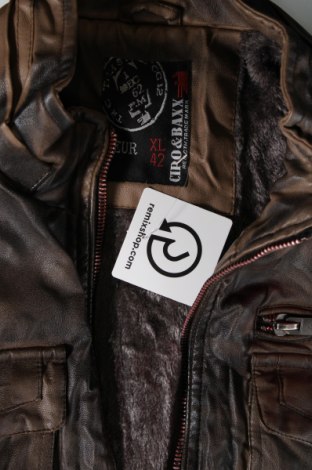 Pánska kožená bunda  Cipo & Baxx, Veľkosť XL, Farba Hnedá, Cena  25,52 €