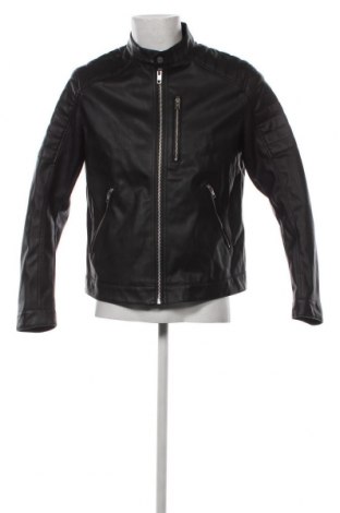 Ανδρικό δερμάτινο μπουφάν H&M, Μέγεθος L, Χρώμα Μαύρο, Τιμή 25,76 €