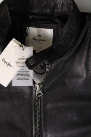Ανδρικό δερμάτινο μπουφάν Pepe Jeans, Μέγεθος S, Χρώμα Μαύρο, Τιμή 218,10 €