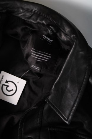 Pánska kožená bunda  Pull&Bear, Veľkosť S, Farba Čierna, Cena  27,78 €