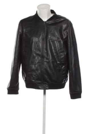 Мъжко кожено яке Zara, Размер XXL, Цвят Черен, Цена 41,00 лв.