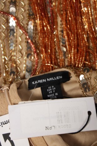 Рокля Karen Millen, Размер XS, Цвят Златист, Цена 410,00 лв.