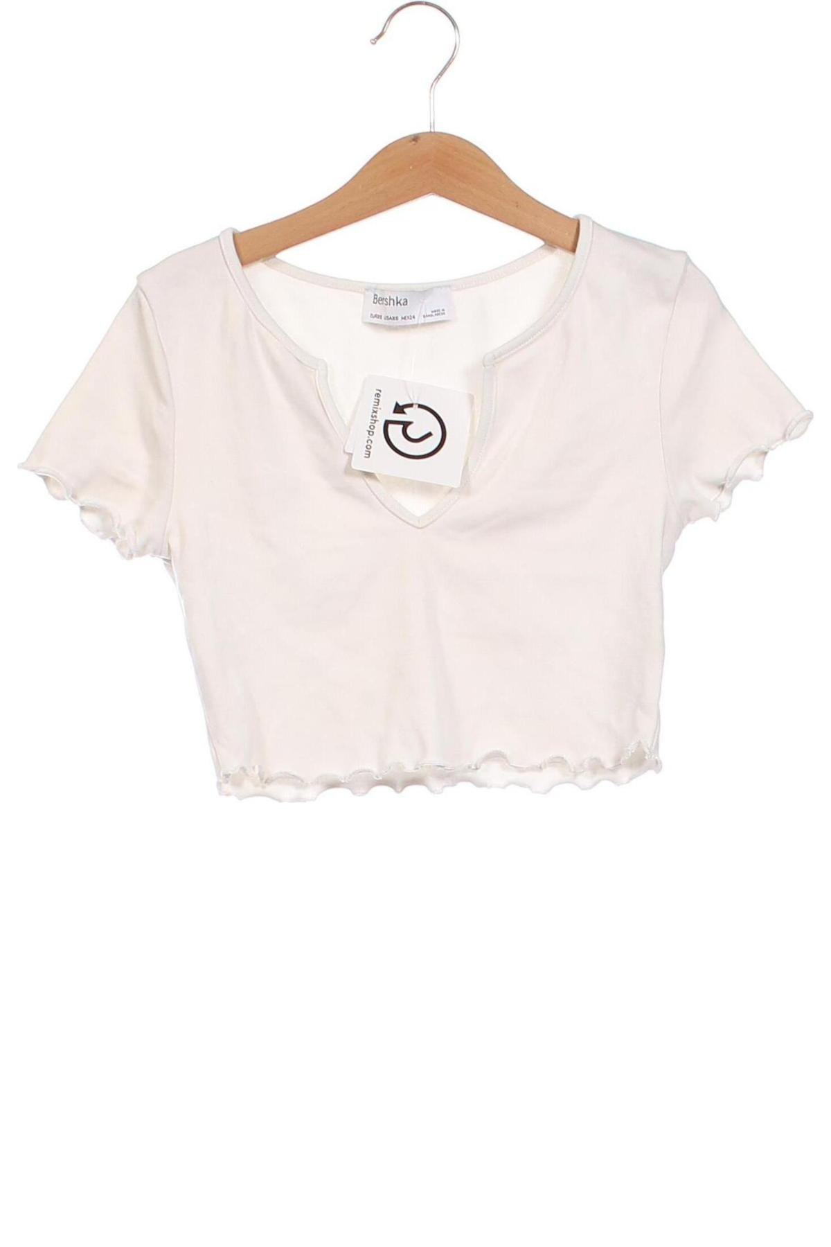 Damen Shirt Bershka, Größe XS, Farbe Ecru, Preis 7,93 €