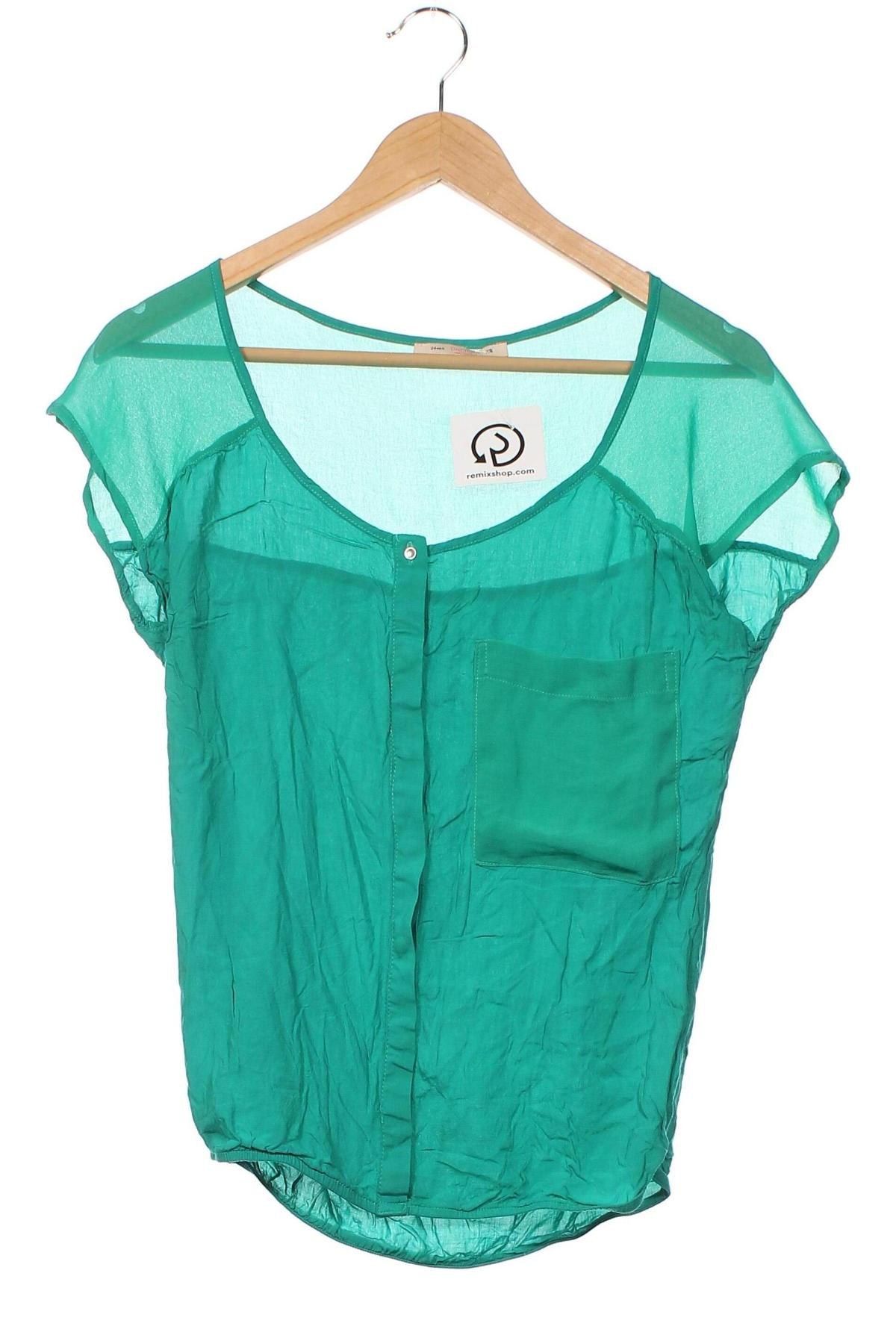 Bluză de femei Bershka, Mărime XS, Culoare Verde, Preț 25,92 Lei