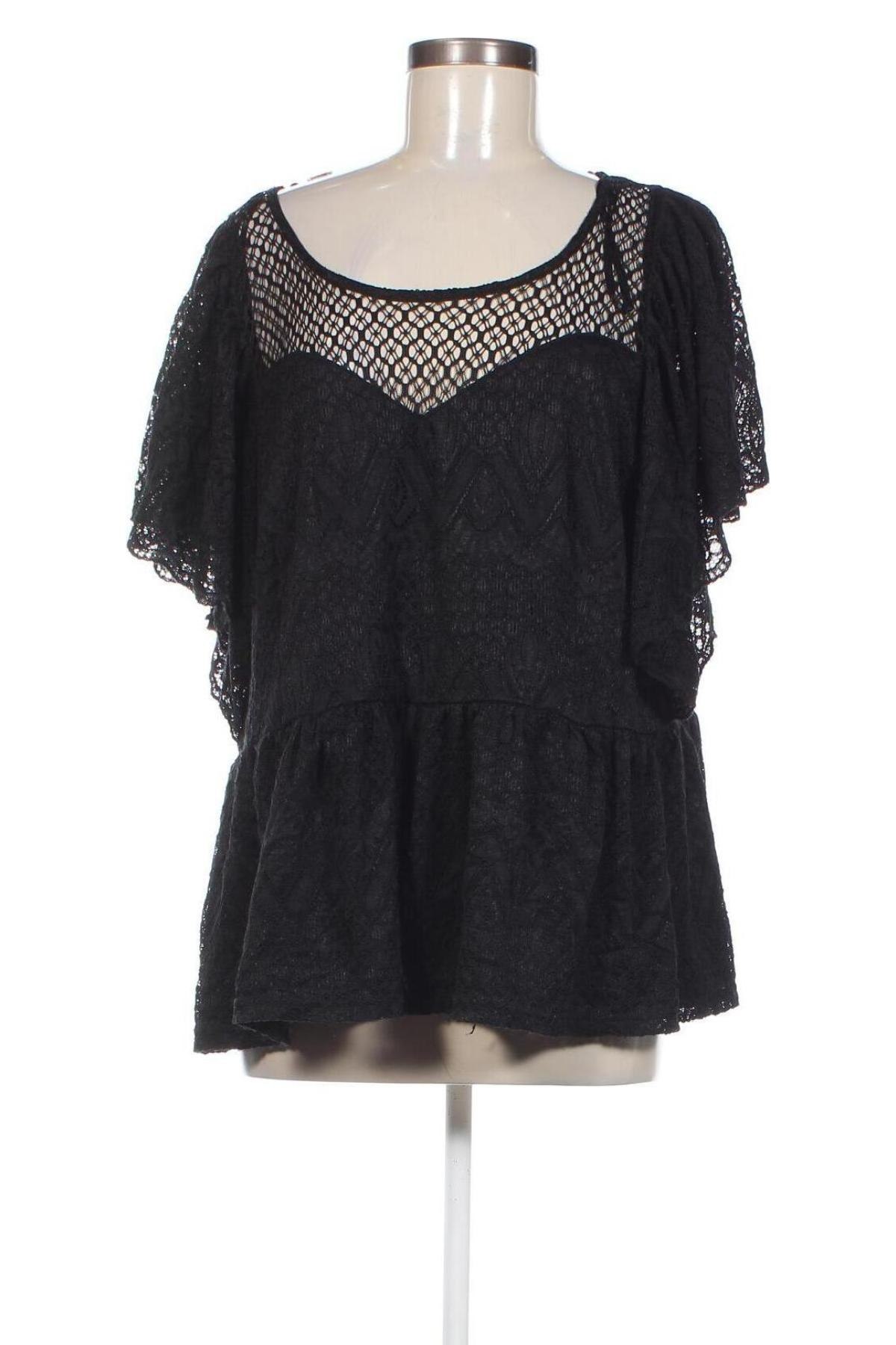 Γυναικεία μπλούζα City Chic, Μέγεθος XL, Χρώμα Μαύρο, Τιμή 10,28 €