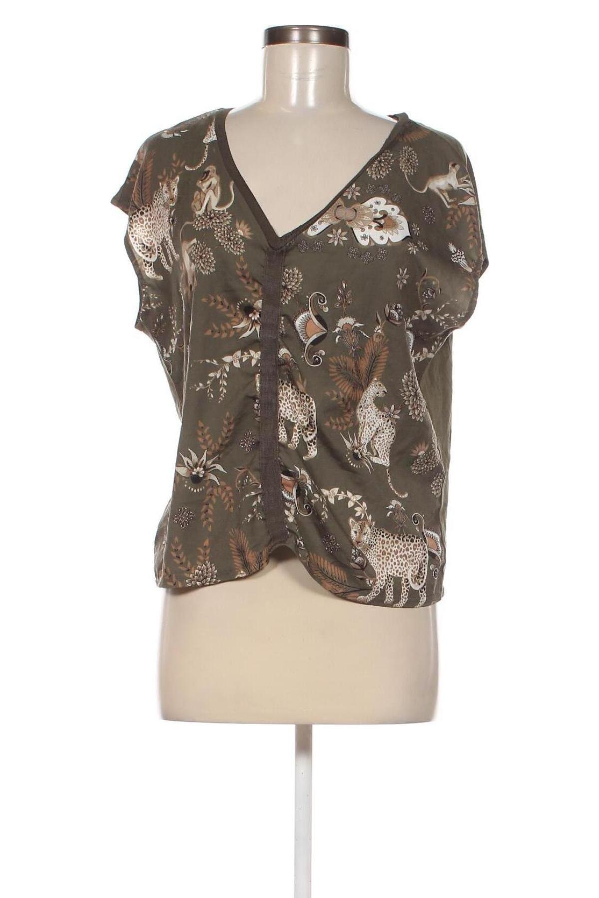 Дамска блуза Cortefiel, Размер S, Цвят Зелен, Цена 16,71 лв.