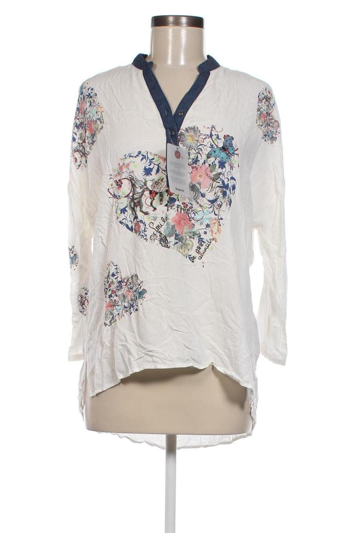 Damen Shirt Desigual, Größe M, Farbe Weiß, Preis 47,32 €
