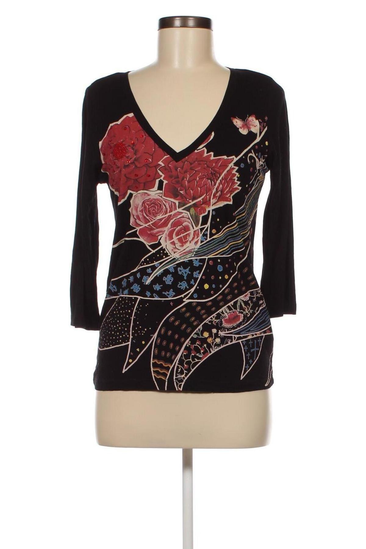 Γυναικεία μπλούζα Desigual, Μέγεθος S, Χρώμα Μαύρο, Τιμή 31,73 €