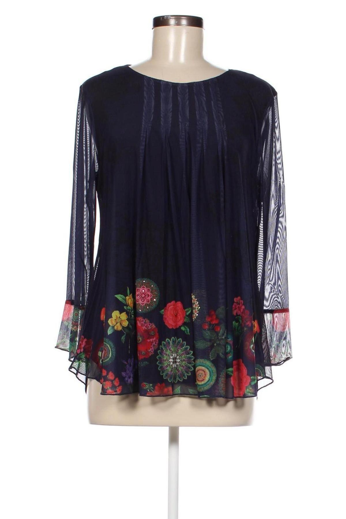 Γυναικεία μπλούζα Desigual, Μέγεθος L, Χρώμα Μπλέ, Τιμή 55,67 €