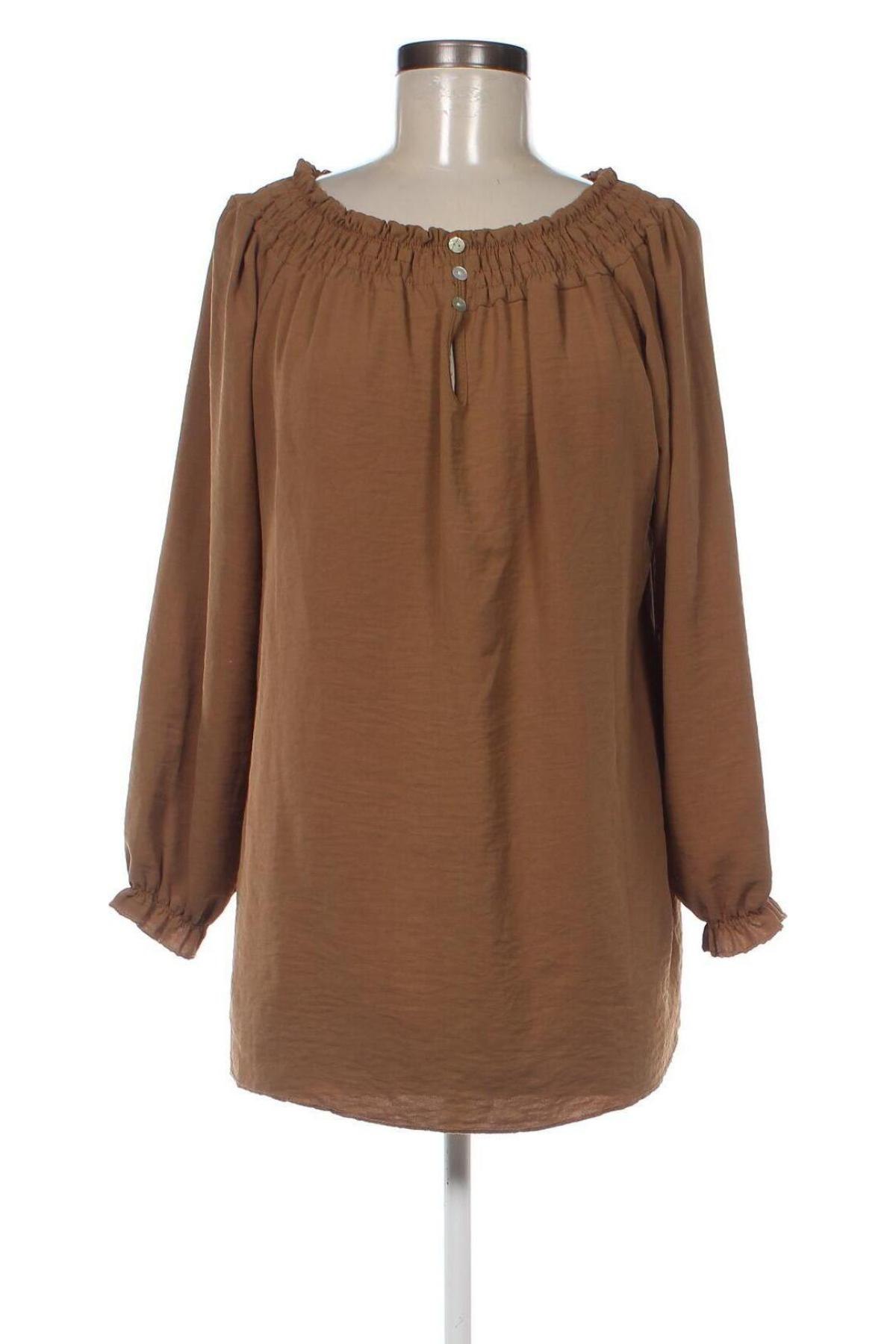 Γυναικεία μπλούζα Lacony, Μέγεθος XL, Χρώμα Καφέ, Τιμή 11,36 €