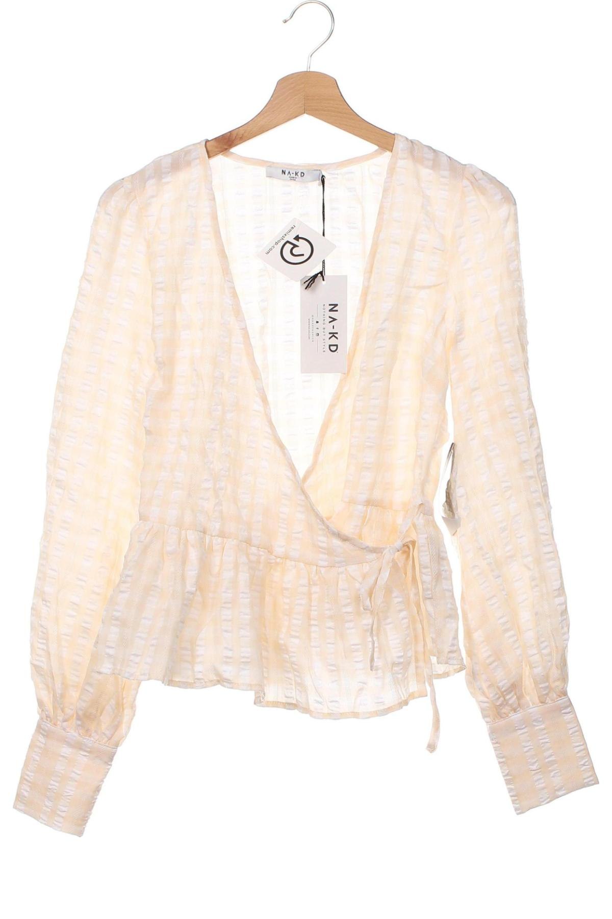 Γυναικεία μπλούζα NA-KD, Μέγεθος S, Χρώμα Εκρού, Τιμή 7,94 €