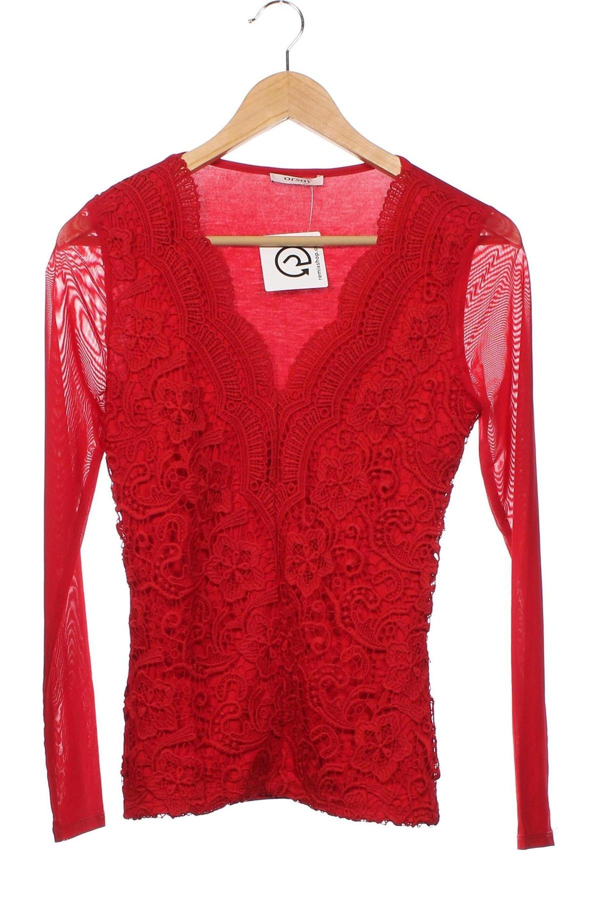 Γυναικεία μπλούζα Orsay, Μέγεθος XS, Χρώμα Κόκκινο, Τιμή 5,26 €