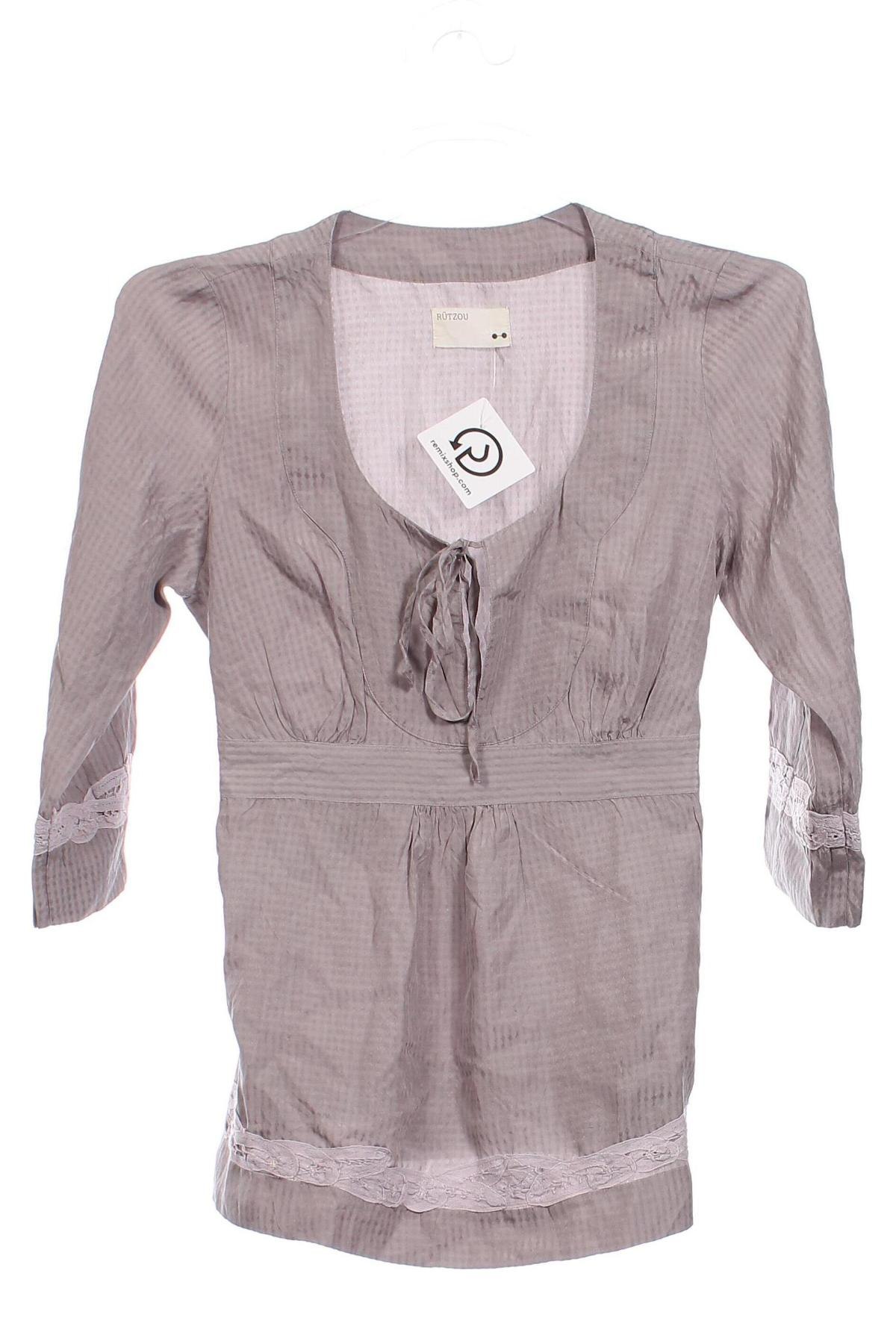 Γυναικεία μπλούζα Rutzou, Μέγεθος XS, Χρώμα Γκρί, Τιμή 13,75 €