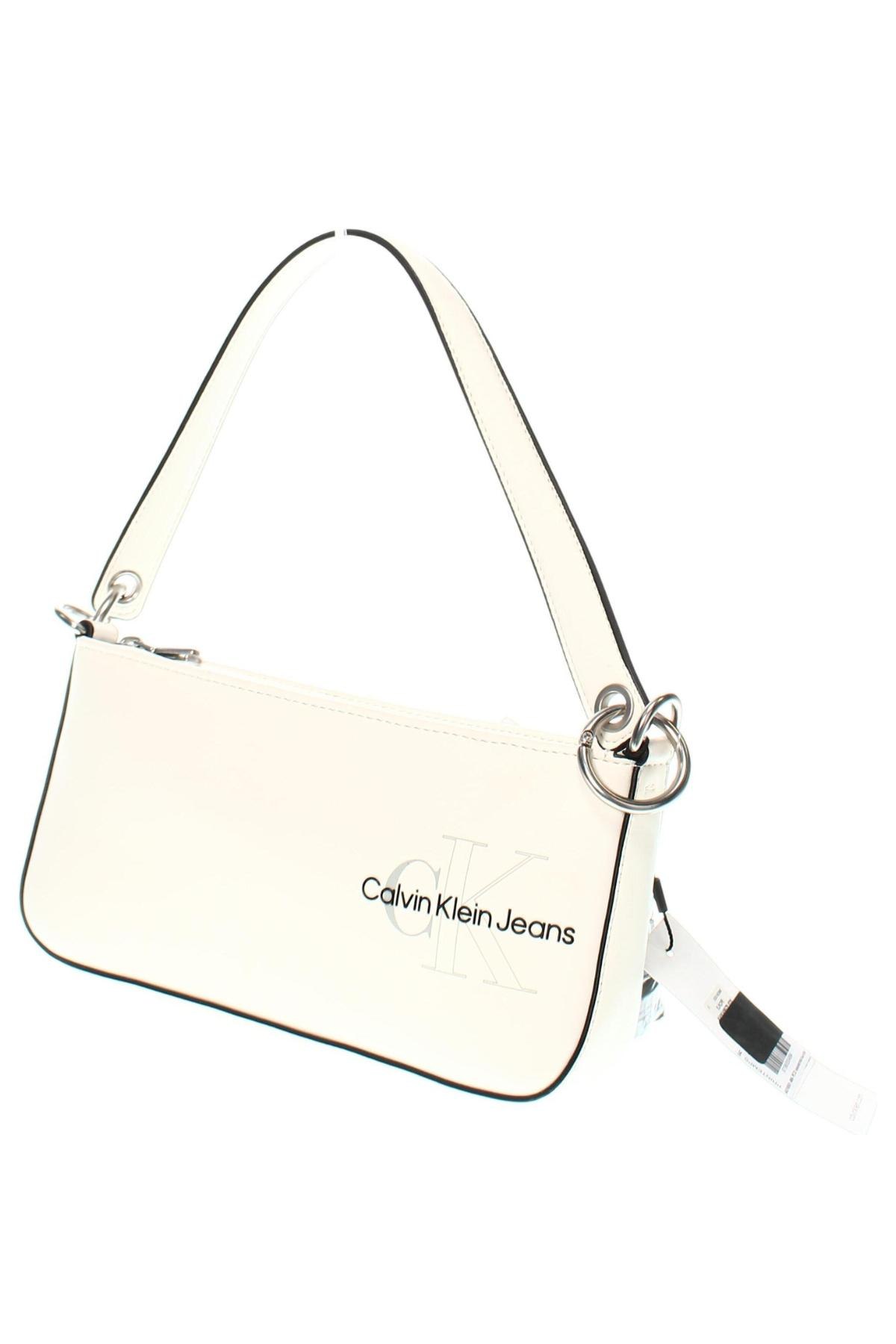 Дамска чанта Calvin Klein Jeans, Цвят Бял, Цена 187,00 лв.