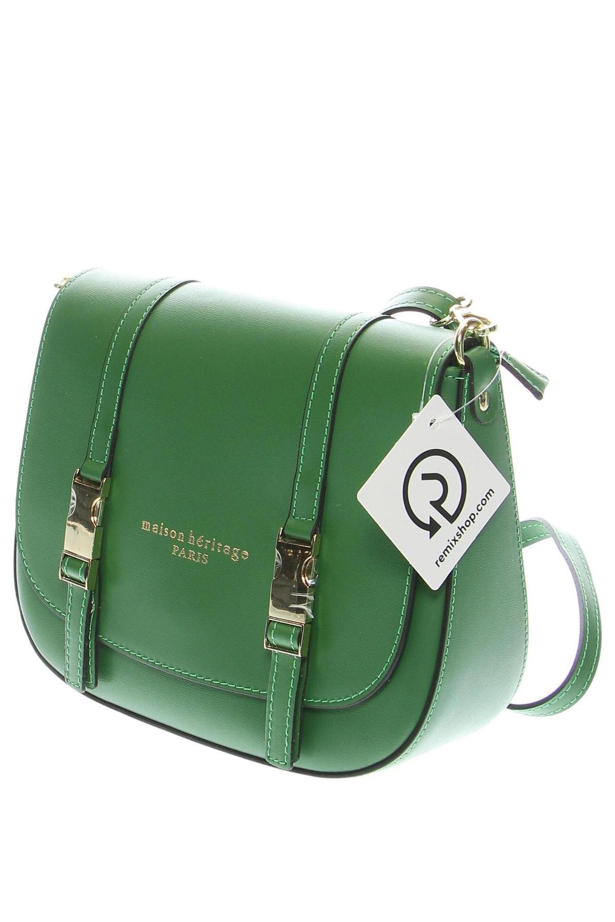 Дамска чанта Maison Heritage, Цвят Зелен, Цена 375,20 лв.