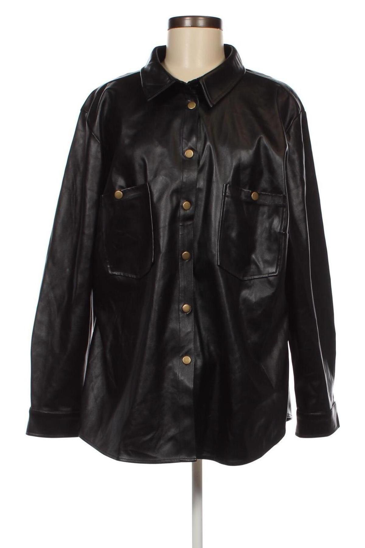 Damen Lederhemd Mia Moda, Größe XXL, Farbe Schwarz, Preis € 20,35