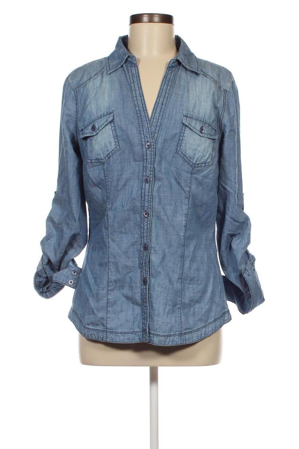 Γυναικείο πουκάμισο Clockhouse, Μέγεθος M, Χρώμα Μπλέ, Τιμή 5,41 €