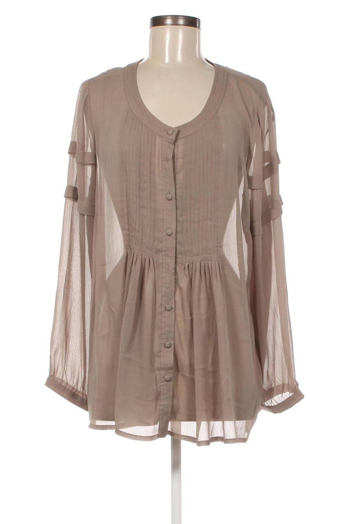 Γυναικείο πουκάμισο Jacqueline Riu, Μέγεθος XL, Χρώμα  Μπέζ, Τιμή 7,29 €