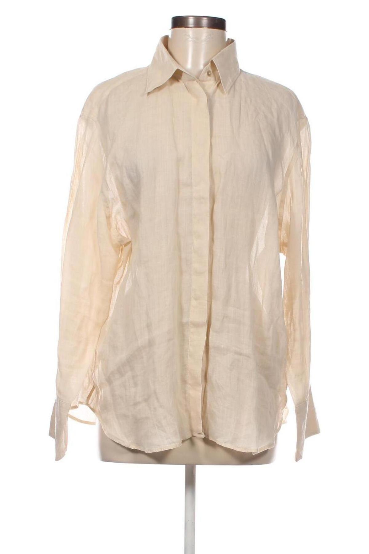 Γυναικείο πουκάμισο Massimo Dutti, Μέγεθος L, Χρώμα  Μπέζ, Τιμή 18,82 €