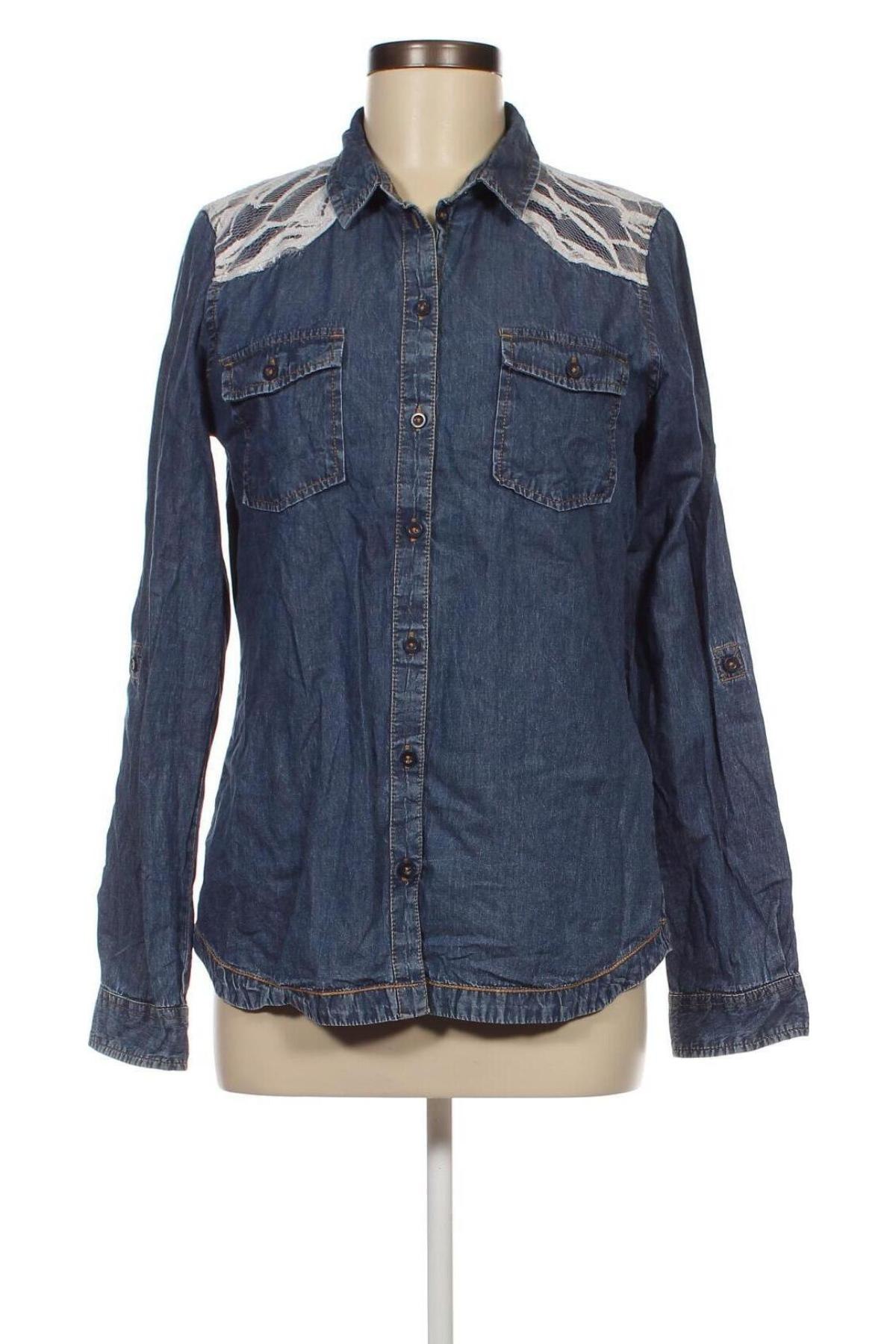 Γυναικείο πουκάμισο Object, Μέγεθος M, Χρώμα Μπλέ, Τιμή 7,36 €