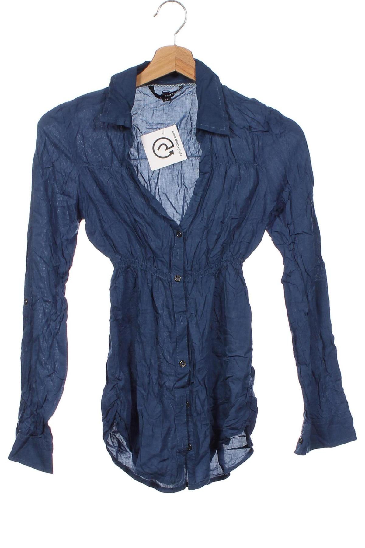 Γυναικείο πουκάμισο Tally Weijl, Μέγεθος XS, Χρώμα Μπλέ, Τιμή 3,56 €